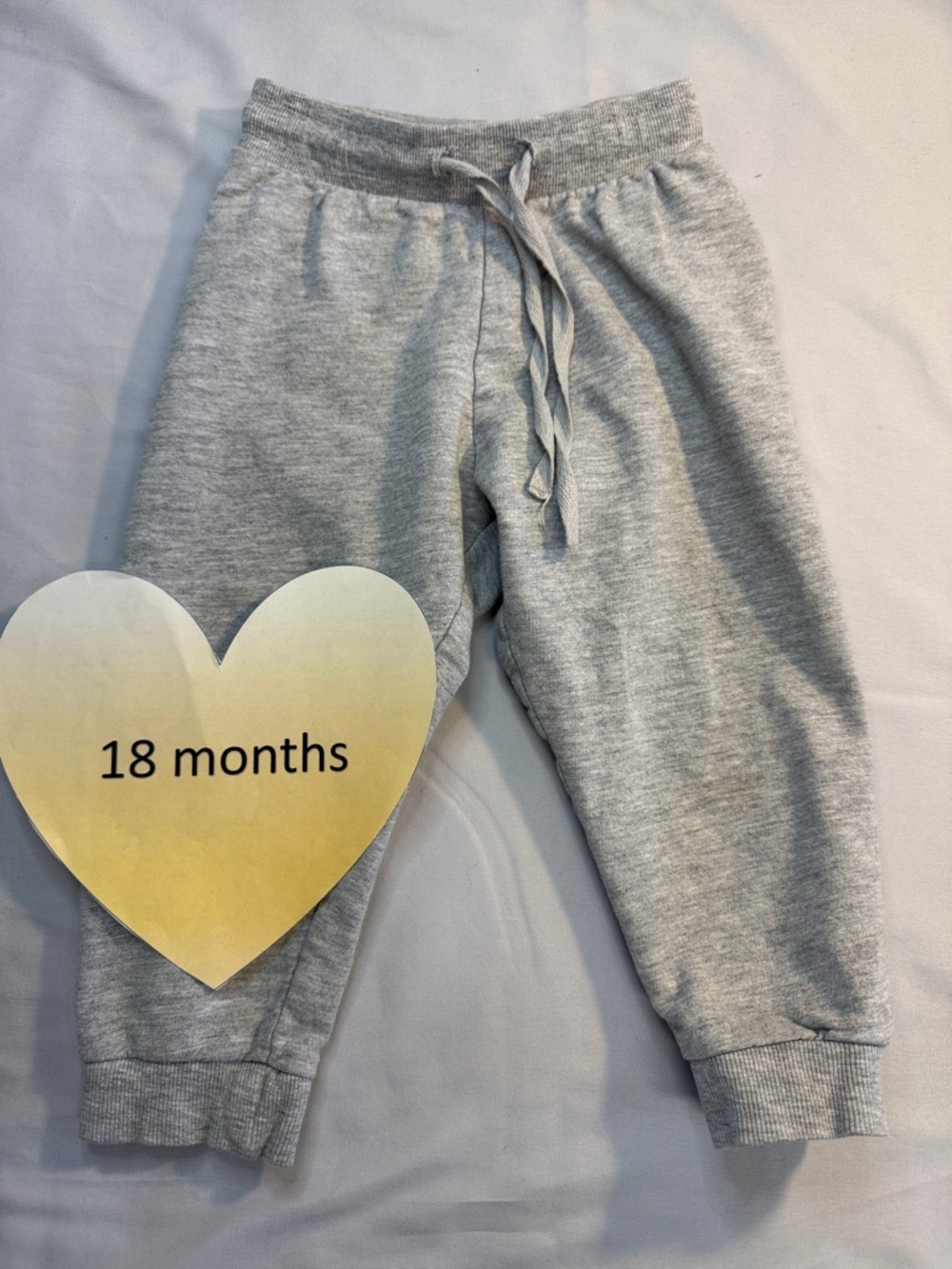 H&M -18M - Organic Cotton Grey Kids Jogger Pants